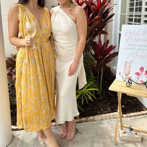 Sabina Musayev Terranova/Kimber Floral Chiffon Midi Dress - Large, Fuchsia/Pink - Picture 13 of 15